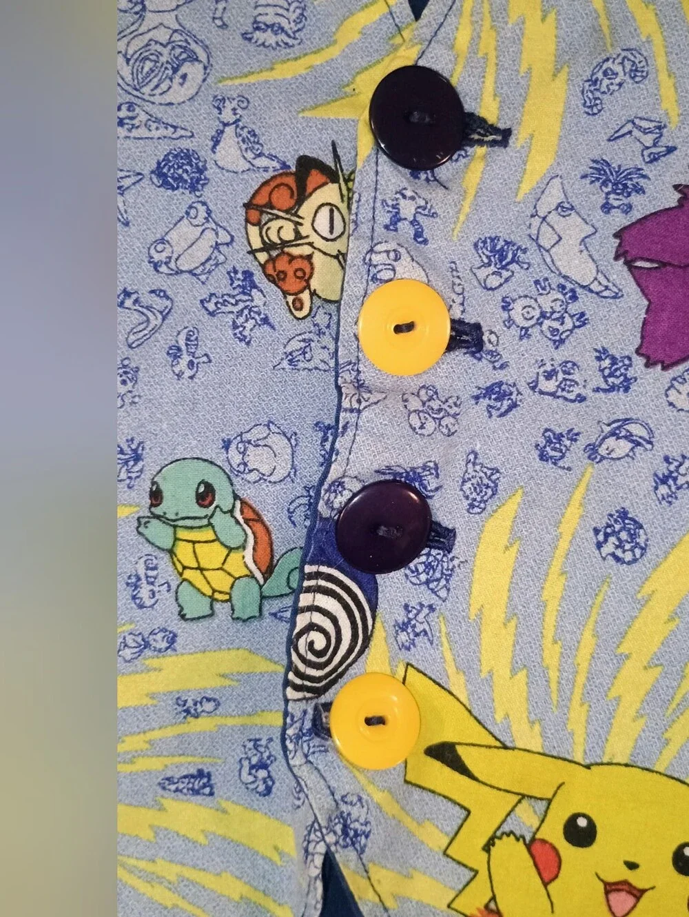 Vintage Kids Pokémon Character Print Blue Vest with Pikachu 